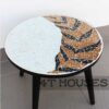 Bàn trà cafe mosaic chiếc lá MT003