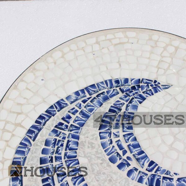 Bàn trà cafe mosaic con sóng xanh MT006