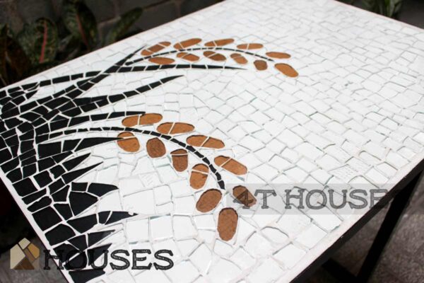 Bàn cafe ngoài trời mosaic bông lúa mt101d