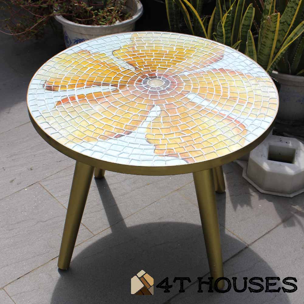 Bàn gạch mosaic hoa vàng mt0011 4T Houses