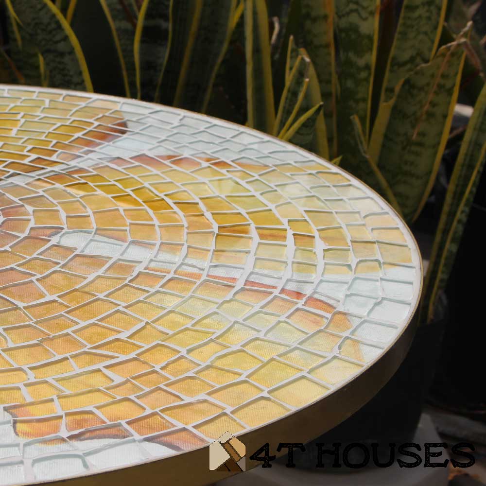 Bàn gạch mosaic hoa vàng mt0011 4T Houses