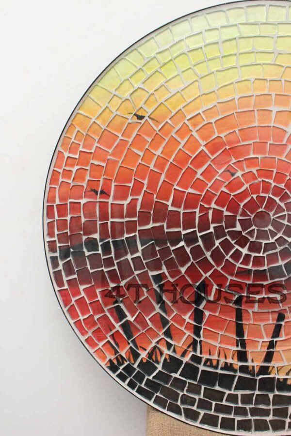 Bàn gạch mosaic hoàng hôn đỏ MT0010 4T Houses