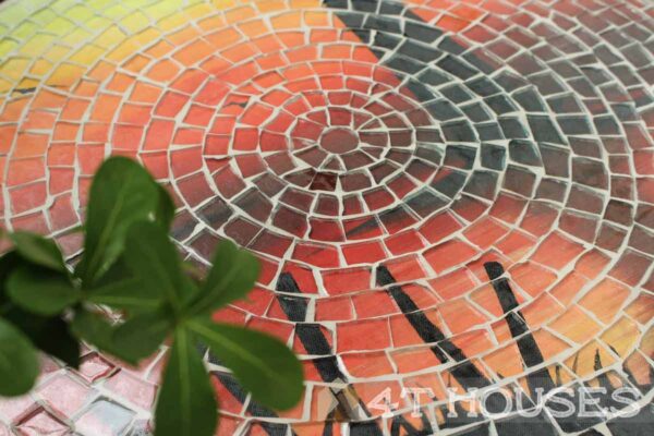 Bàn gạch mosaic hoàng hôn đỏ MT0010 4T Houses