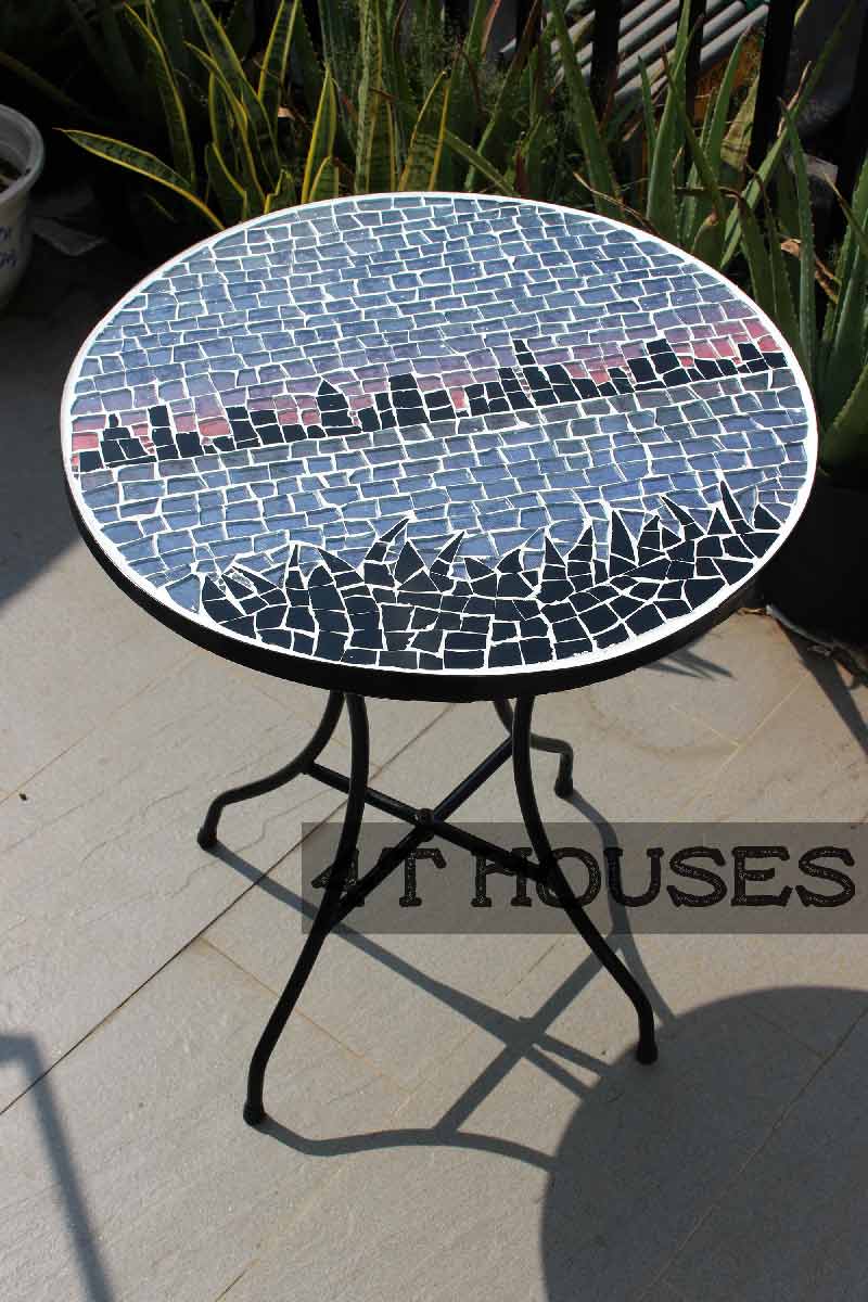 Bàn trà mosaic thành phố đêm MT0012 4T Houses