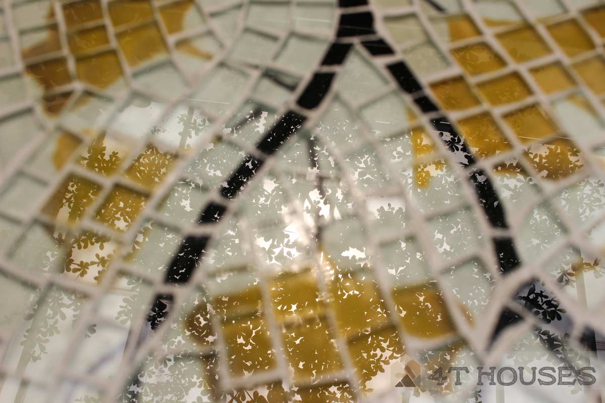 Bàn trà mosaic kính cây rẻ quạt MT0016 4T Houses