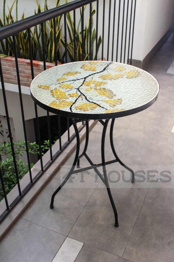 Bàn trà mosaic kính cây rẻ quạt MT0016 4T Houses