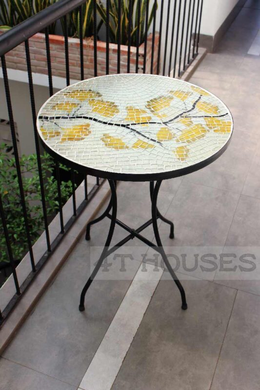 Bàn trà mosaic kính cây rẻ quạt MT0016 4T Houses