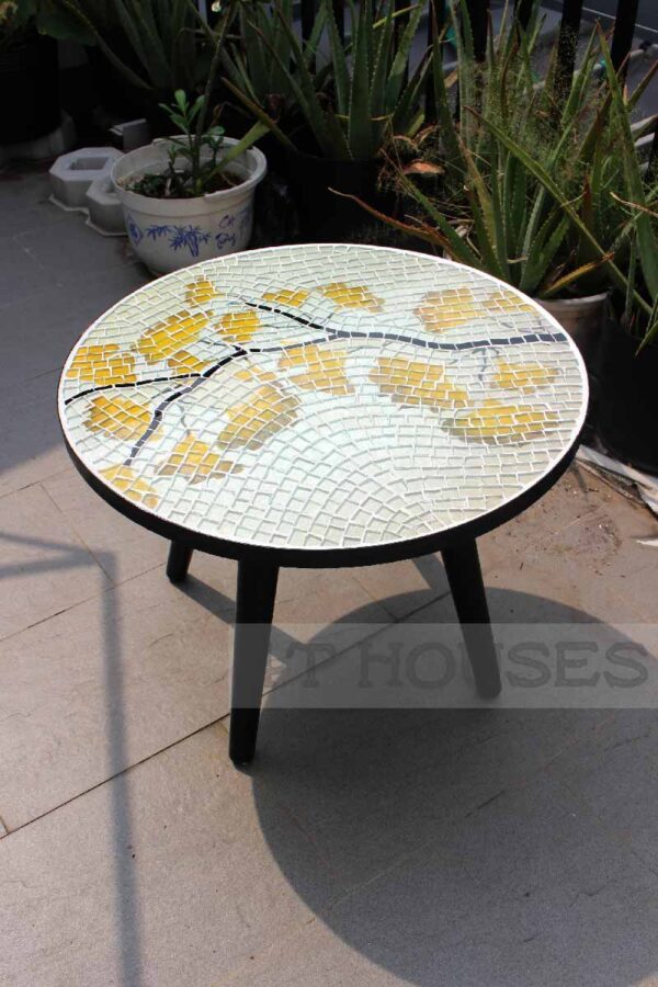 Bàn trà mosaic kính cây rẻ quạt MT0016 4T Houses