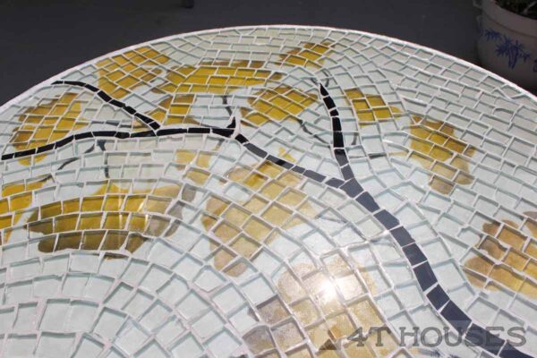 Bàn trà mosaic kính cây rẻ quạt MT0016 4T Houses