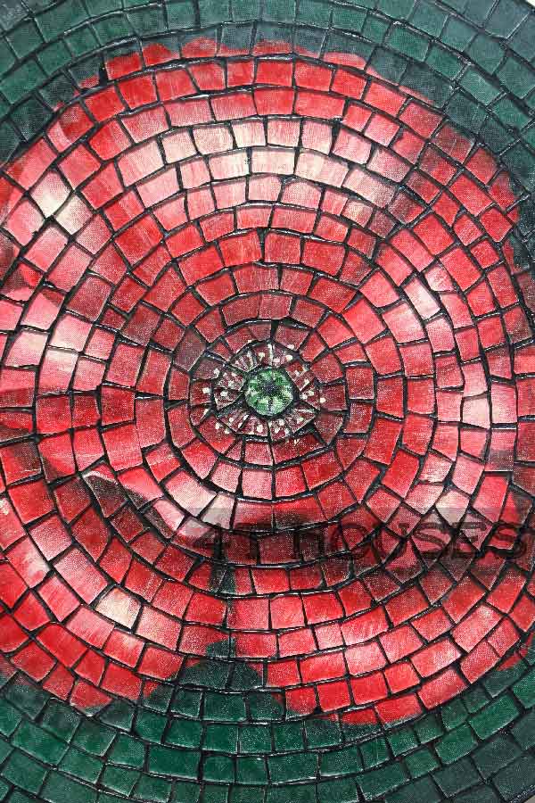 Bàn trà mosaic bông hoa đỏ MT0013 4T Houses