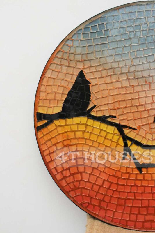 Bàn trà mosaic kính đôi chim và hoàng hôn MT0017 4T Houses