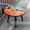 Bàn trà mosaic kính đôi chim và hoàng hôn MT0017