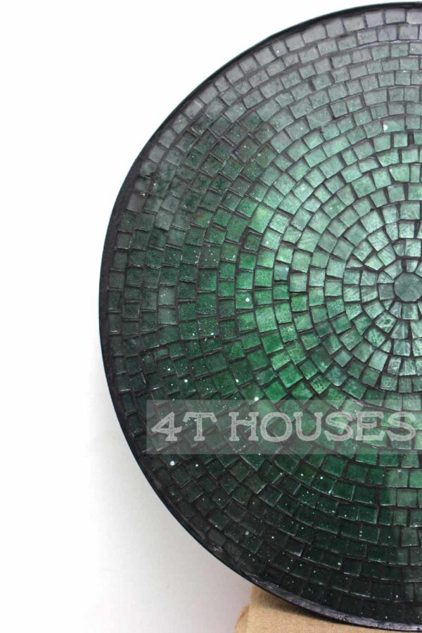 Bàn trà mosaic kính lá xanh MT0018 4T Houses