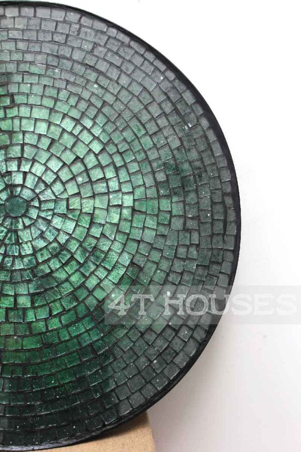 Bàn trà mosaic kính lá xanh MT0018 4T Houses