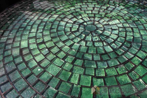 Bàn trà mosaic kính lá xanh MT0018 4T Houses