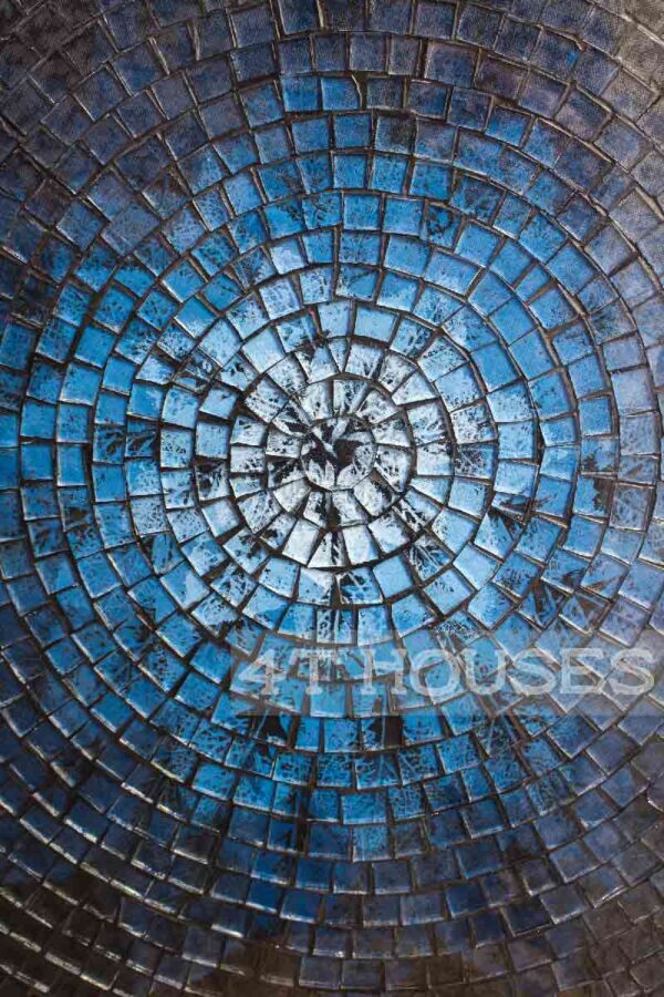 Bàn trà mosaic kính lá xanh dương MT0019 4T Houses