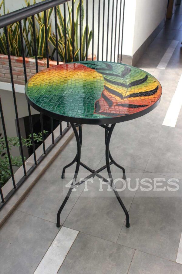 Bàn trà mosaic kính chiếc lá 3 màu MT0022 4T Houses