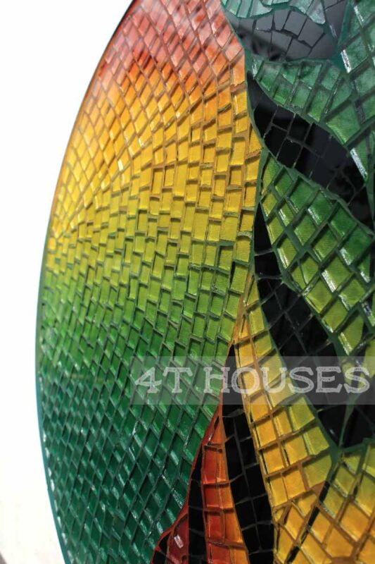 Bàn trà mosaic kính chiếc lá 3 màu MT0022 4T Houses