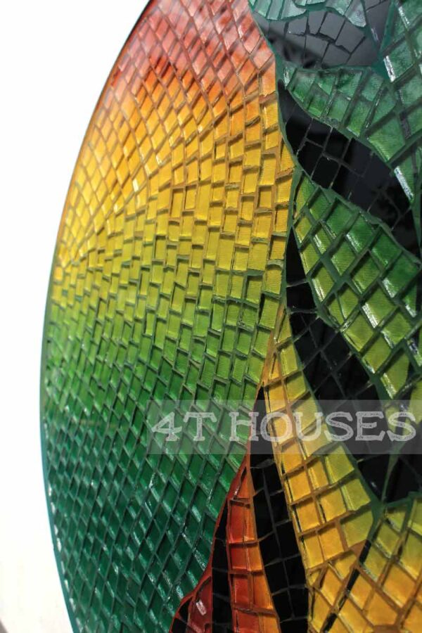 Bàn trà mosaic kính chiếc lá 3 màu MT0022 4T Houses