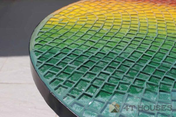 Bàn trà mosaic kính chiếc lá 3 màu MT0022 4T Houses