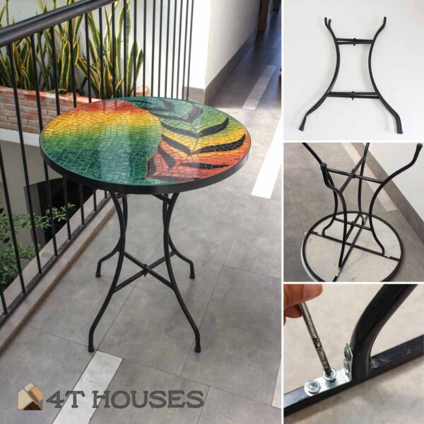 Bàn trà mosaic kính chiếc lá 3 màu MT0022 4T Houses