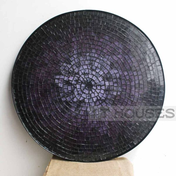 Bàn trà mosaic kính lá tím MT0020 4T Houses
