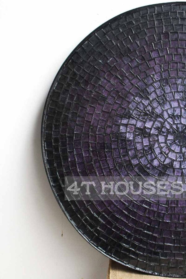 Bàn trà mosaic kính lá tím MT0020 4T Houses