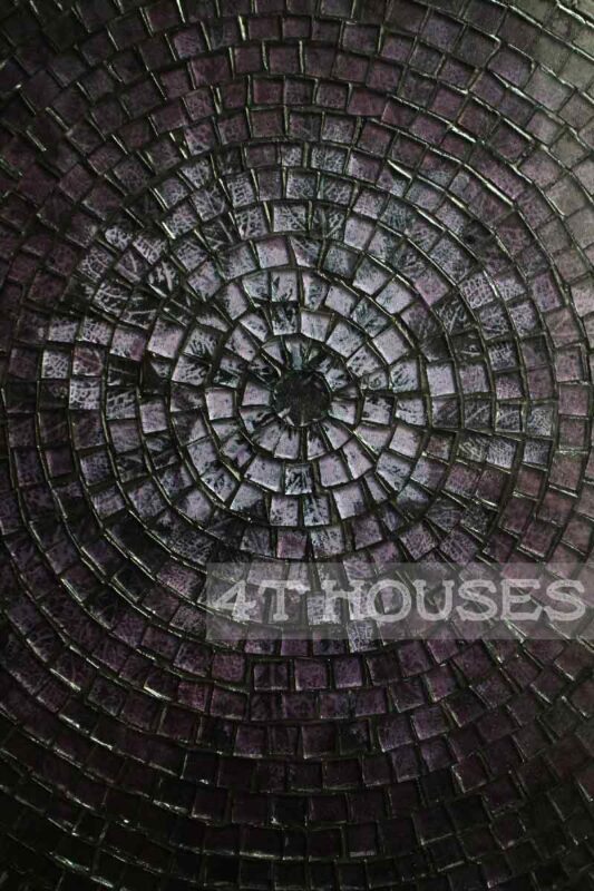 Bàn trà mosaic kính lá tím MT0020 4T Houses