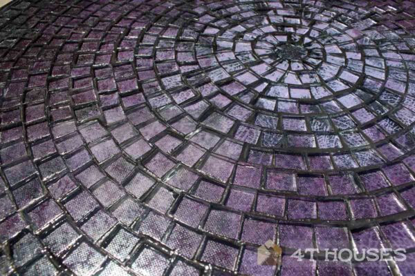 Bàn trà mosaic kính lá tím MT0020 4T Houses