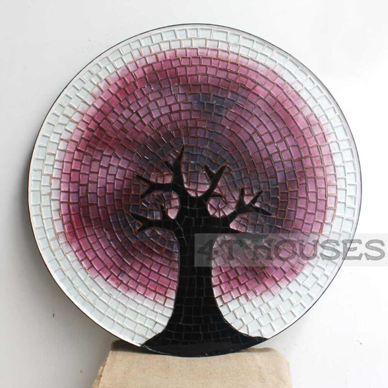 Bàn trà mosaic kính cây bằng lăng tím MT0021