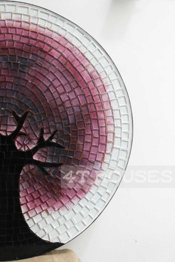 Bàn trà mosaic kính cây bằng lăng tím MT0021