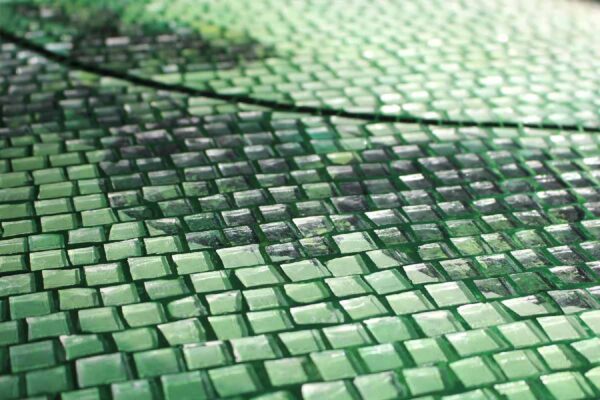 Bàn trà vuông kính mosaic MT0029A xanh lá