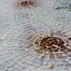 Bàn trà mặt kính mosaic bông cúc trắng MT0030,