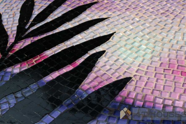 Bàn vuông kính mosaic MT0036C