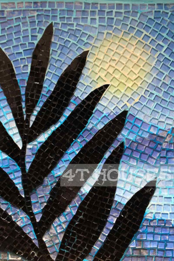 Bàn vuông kính mosaic MT0036D