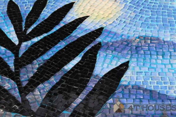 Bàn vuông kính mosaic MT0036D