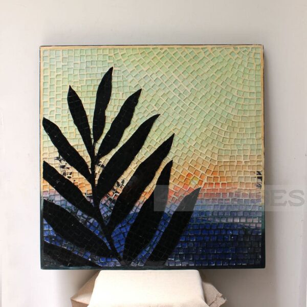 Bàn vuông kính mosaic MT0036E