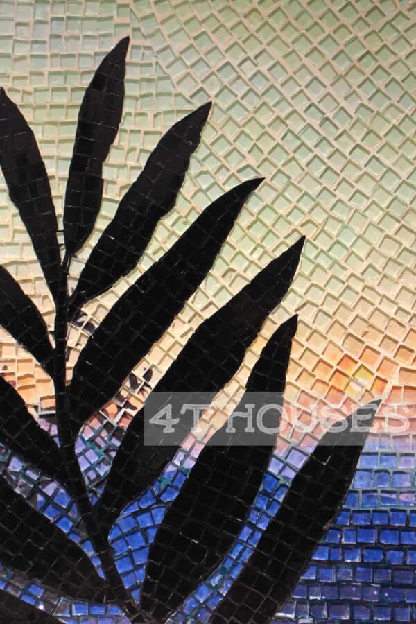 Bàn vuông kính mosaic MT0036E