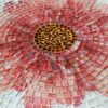 Bàn tròn kính mosaic MT0033B đỏ cam