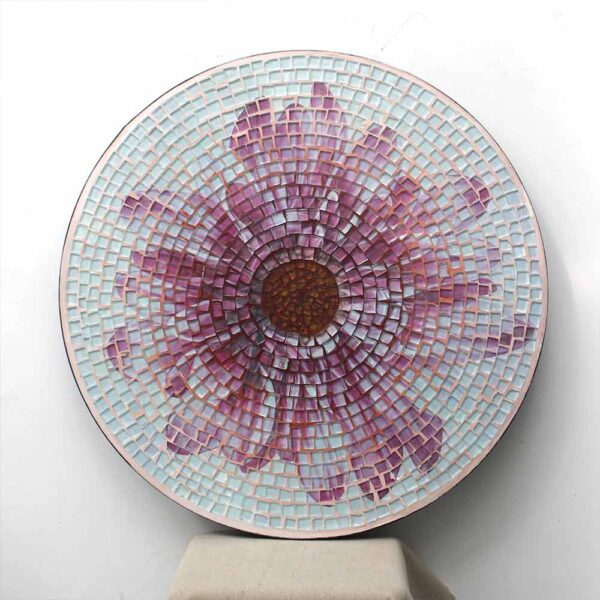 Bàn tròn kính mosaic MT0033G hồng tím