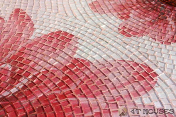 Bàn vuông kính mosaic MT0034A đỏ