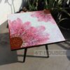Bàn vuông kính mosaic MT0034H hồng