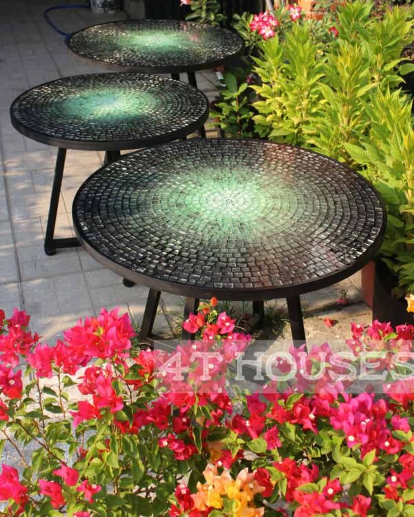 Bàn tròn kính mosaic MT0037A