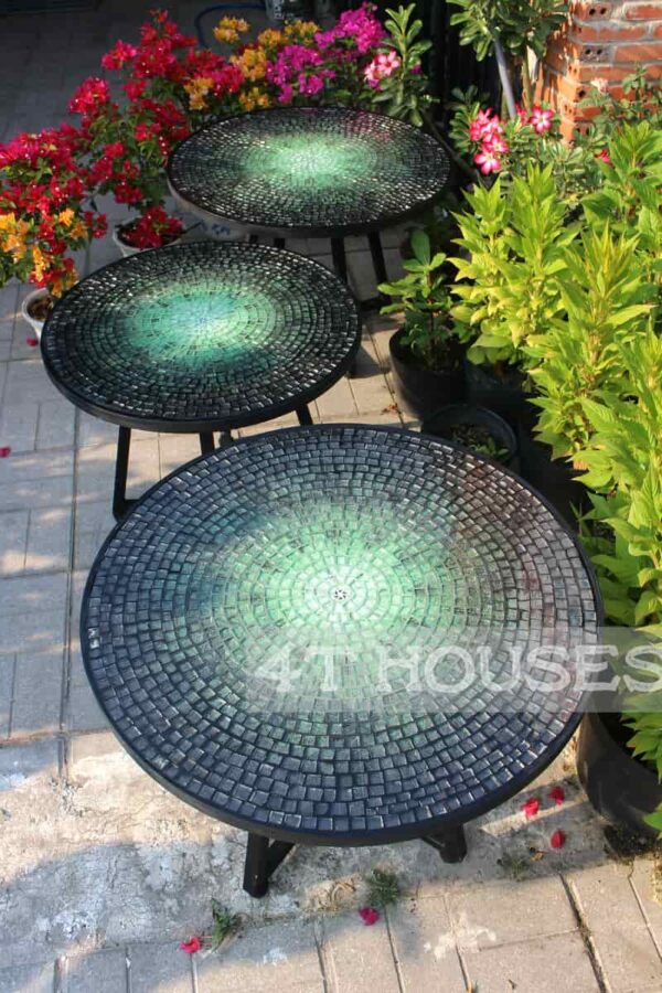 Bàn tròn kính mosaic MT0037A