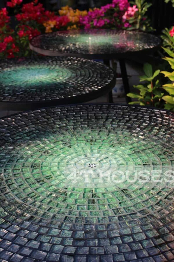 Bàn tròn kính mosaic MT0037A