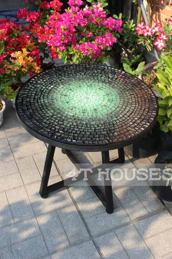 Bàn tròn kính mosaic MT0037A