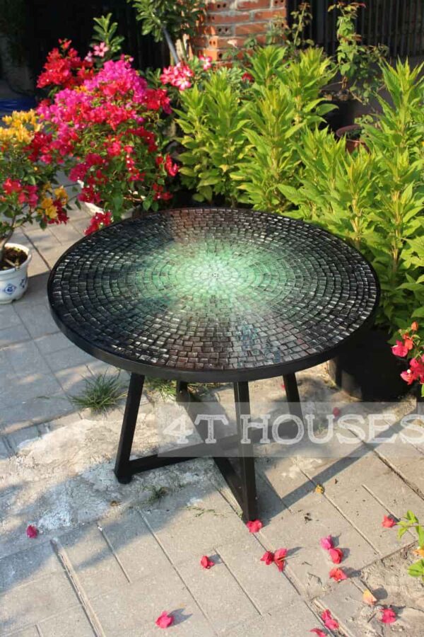 Bàn tròn kính mosaic MT0037A