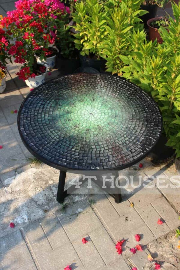 Bàn tròn kính mosaic MT0037A