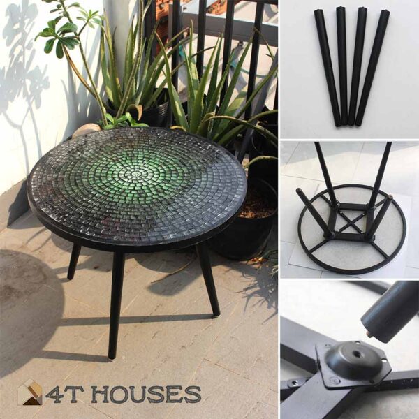 Bàn tròn kính mosaic MT0037A