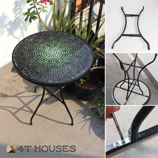 Bàn tròn kính mosaic MT0037A